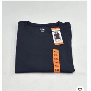 DKNY Women's Cotton Crew Neck Short Sleeve T-Shirt, Navy, Size XXL. BW